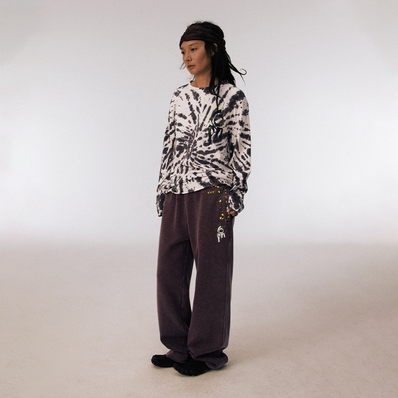 CONP 25AW 太阳螺旋扎染logo长袖T恤