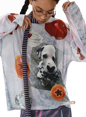 CONP 24AW 珍钻手帐本网纱透气长袖 美式高级感宽松上衣