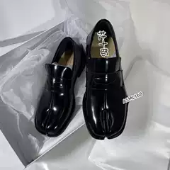 Genuine Leather Flat-Soled Couple's Shoes, Tabi Split-Toe Shoes, Unisex Style, Horseshoe Pig's Hoof Shoes, Loafers for Men, Sheep's Hoof Pig's Foot Shoes