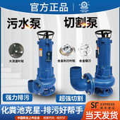 大元 污水泵抽粪泥浆380V三相家用养殖场大功率化粪池排污泵 切割式