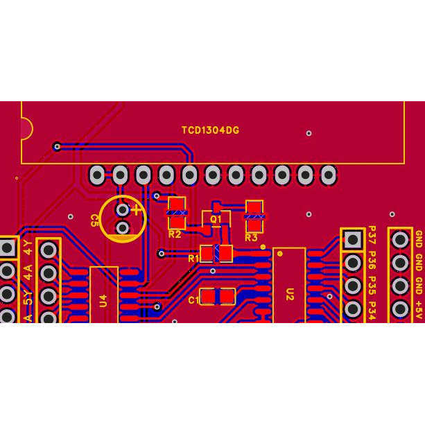 TCD1304原理图pcb tcd1304图像传感器CCD线性图像传感器 1304驱动
