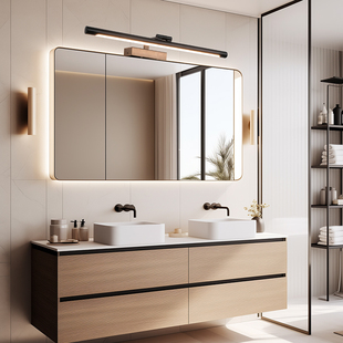 卫生间洗脸盆镜前灯柜顶安装全光谱高显指LED接线款洗手台化妆灯