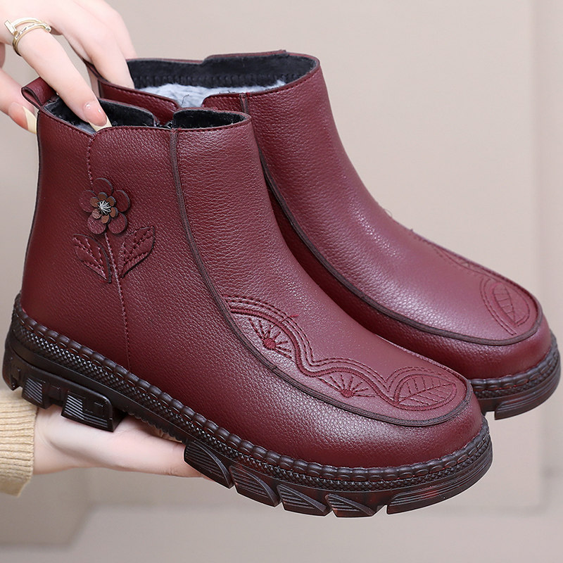 冬老北京布鞋防水女棉鞋加绒加厚保暖中老年妈妈鞋软底防滑女棉靴,女鞋,棉鞋,淘宝优惠券,粉丝福利购,淘宝优惠卷