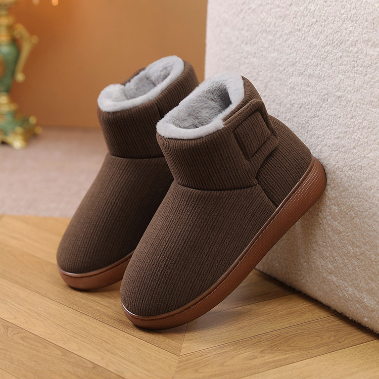 棉拖鞋2025秋冬季新款加绒厚底保暖大码防滑家居室内男包跟棉鞋女