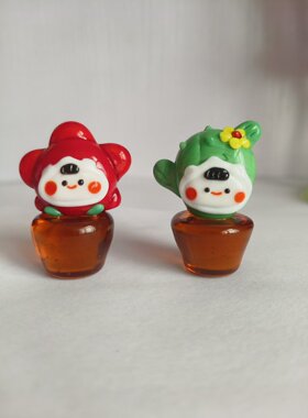 琉璃摆件纯手工制作琉璃熊猫仙人掌摆件家居玩具