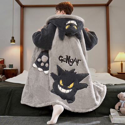 秋冬季款珊瑚绒睡衣男士