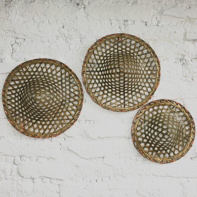 竹编镂空斗笠农家乐火锅店挂墙装饰复古挂墙装饰竹编装饰品挂件