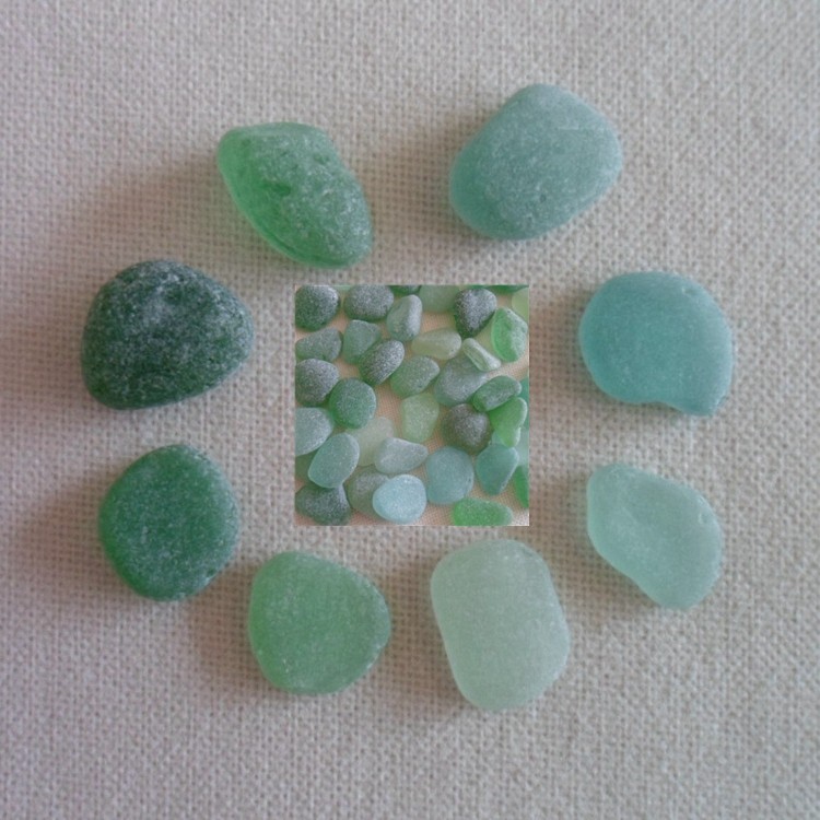 天然海玻璃原石厘米玻璃石手工
