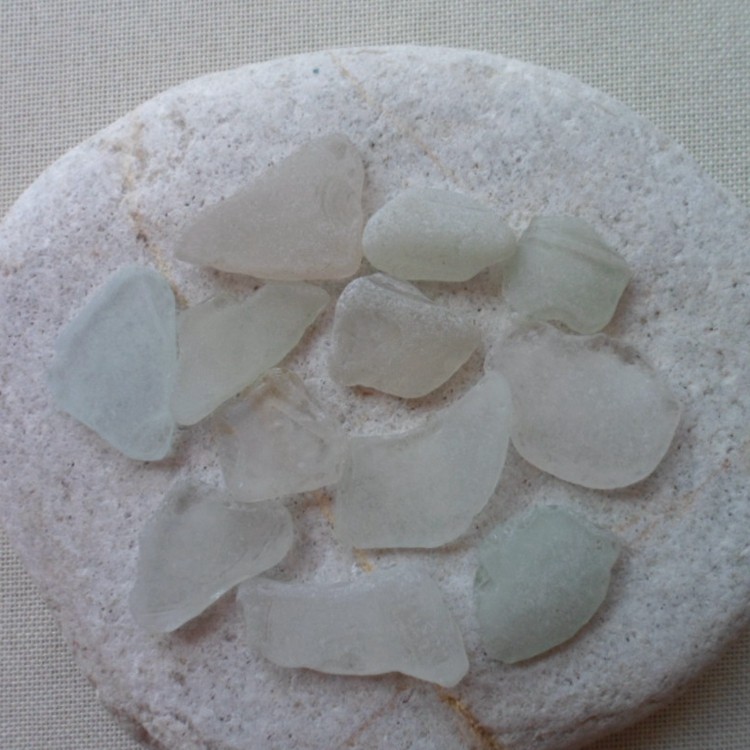 白色厚立体天然海玻璃