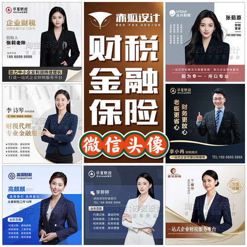 金融保险财税代理记账公司企业财务会计税务微信商务头像设计制作
