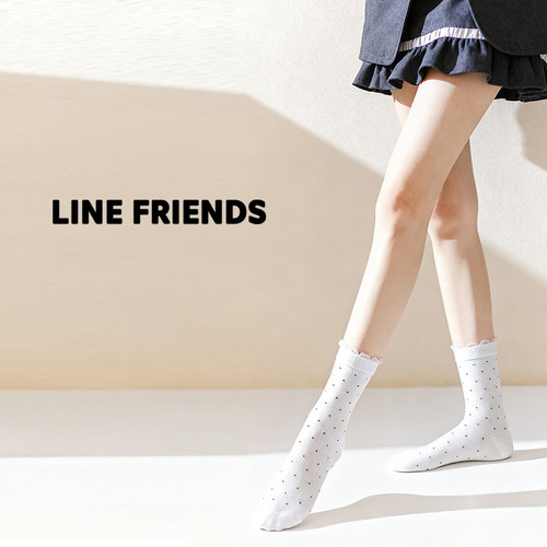 LINEFRIENDS正品女袜子中筒袜