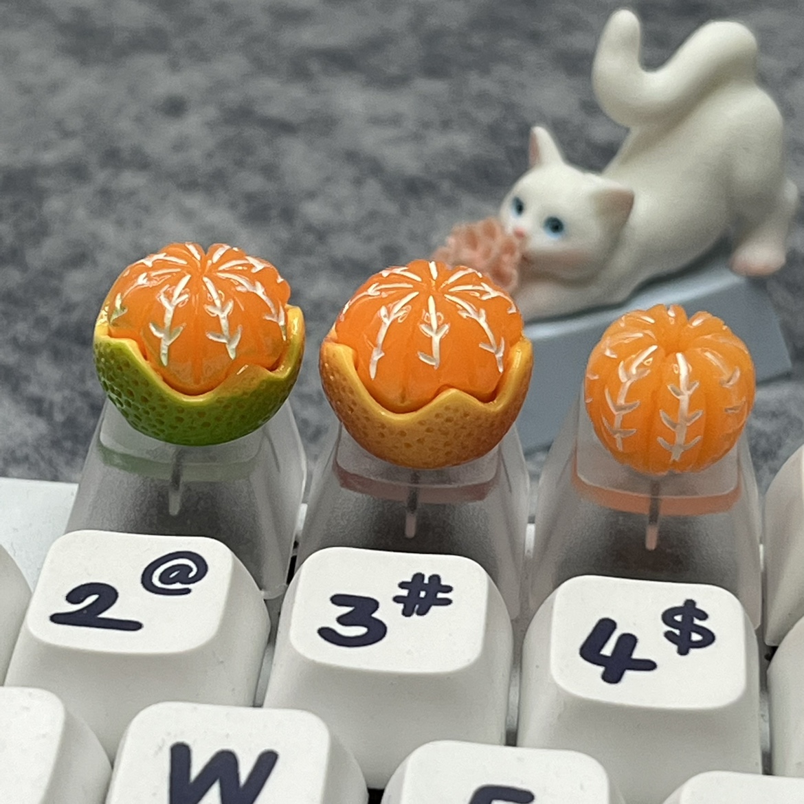 新款水果橘子键帽透光十字轴