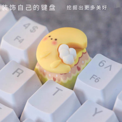 月亮键帽情侣送礼通用高度情侣送礼装饰十字轴机械键盘通用手工