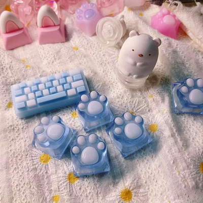 enter键/shift键手工定制粉色蓝色按钮键帽十字轴机械键盘键帽