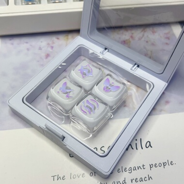 原创无畏契约个性键帽白色猫耳透光透光捷风暮蝶贤者机械键盘键帽