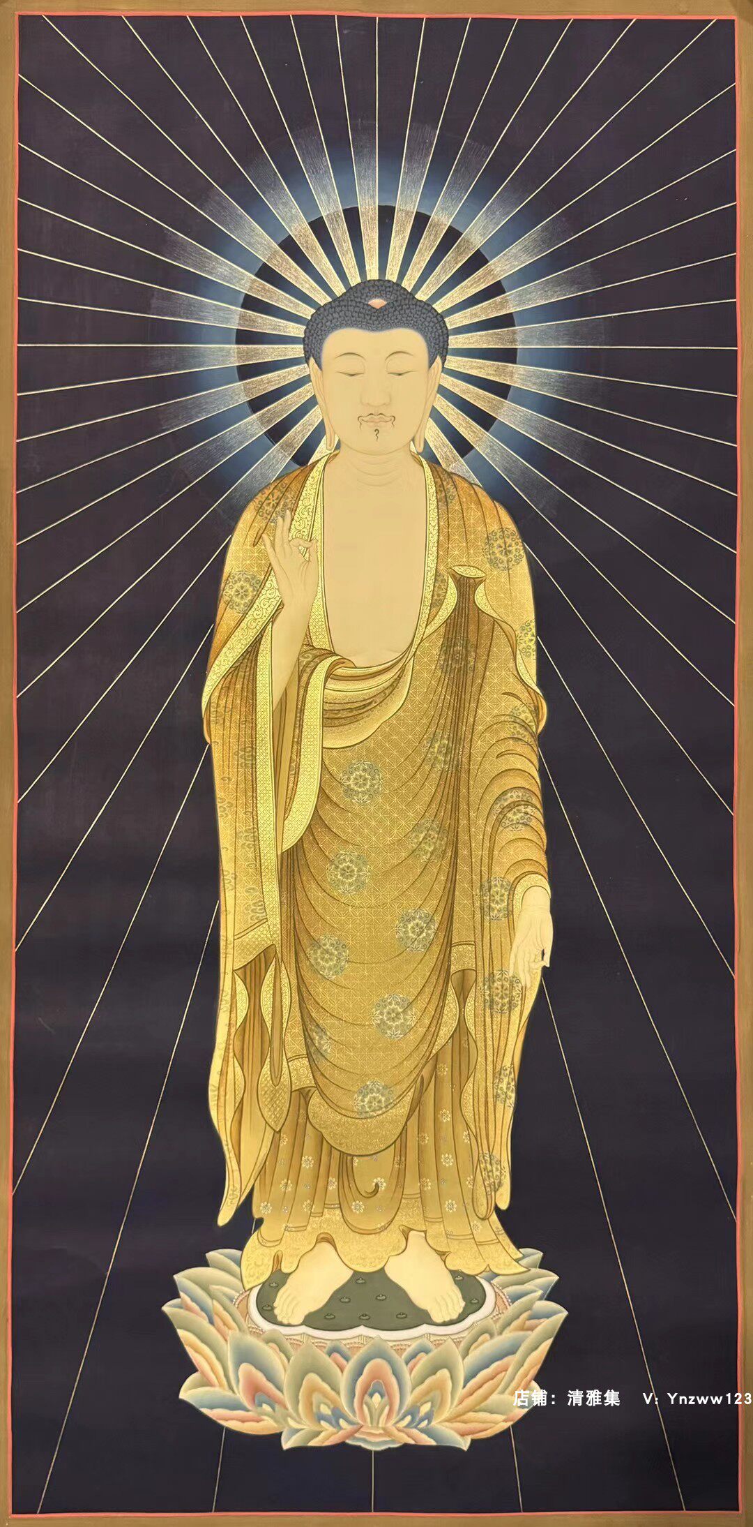 馆藏级东密阿弥陀佛尼泊尔纯手绘唐卡挂画surya lama作品