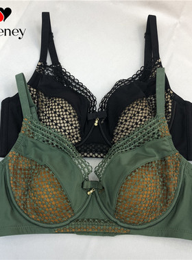 爱亦心伊内衣法式性感BCD超薄水晶杯大胸显小文胸纯欲风胸罩82396