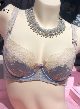 爱亦心伊法式性感文胸女2025新款蕾丝内衣薄杯聚拢上托胸罩82568