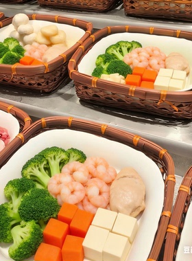 竹编明档展示竹编篮菜篮