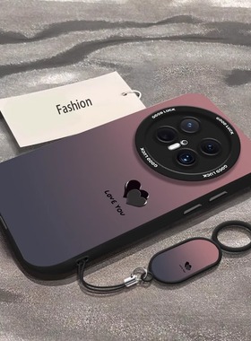 渐变爱心适用华为mate80pro手机壳新款彩绘m70pro小众高级感pura80网红超火爆款p60硅胶女款50全包40防摔软套