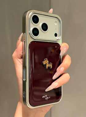立体金马适用苹果17promax手机壳电镀滴胶新款iphone16pro彩绘15马年14红色本命年13小众高级感12全包防摔套