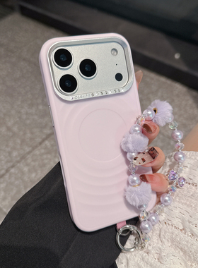 适用苹果17promax手机壳磨砂新款iphone16promax金属镜头磁吸波漾15pm网红超火女爆款简约14PM全包防摔保护套