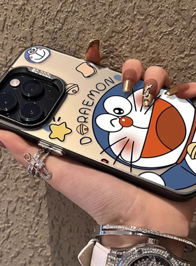 适用苹果17promax手机壳新款彩绘16promax卡通15pm创意14Pro可爱13叮当猫iPhone17哆啦A梦高级感17P硅胶防摔