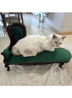 BJD电影娃娃道具3分双人位实木沙发volks 非真人用微缩宠物猫家具