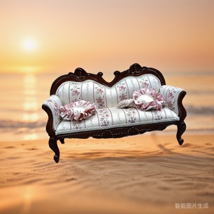 bjd volks  62cm 娃娃并肩双王座沙发拍照道具全桦木宠物沙发