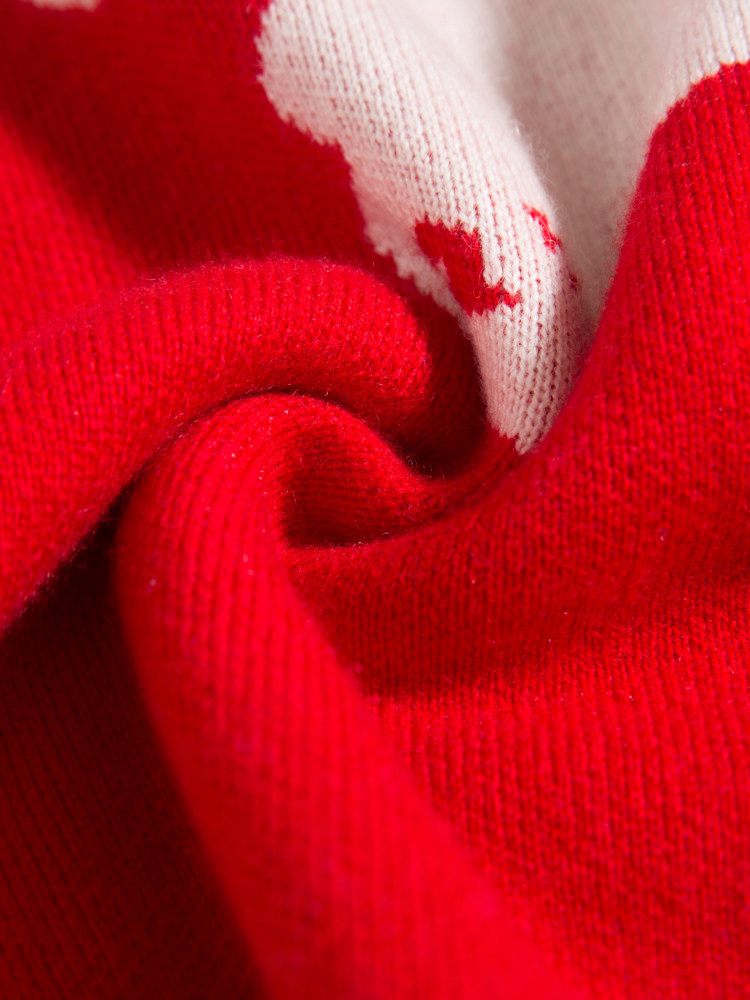 호랑이의 해 귀여운 조디악 년 빨간 스웨터 남자 겨울 니트 스웨터 캐시미어 스웨터 남자 100 순수 캐시미어 두꺼운 라운드 넥