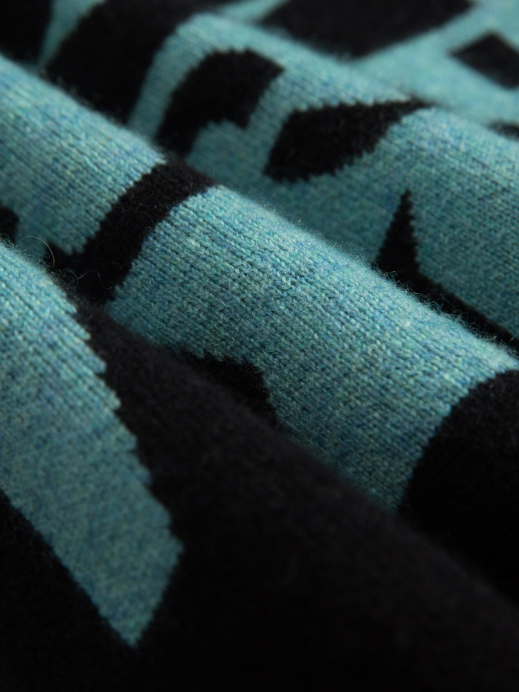 남성용 대비 컬러 캐시미어 스웨터 겨울 트렌드 2024 새로운 패션 레터 자카드 남성용 하이 엔드 라운드 넥 캐시미어 스웨터 두꺼운