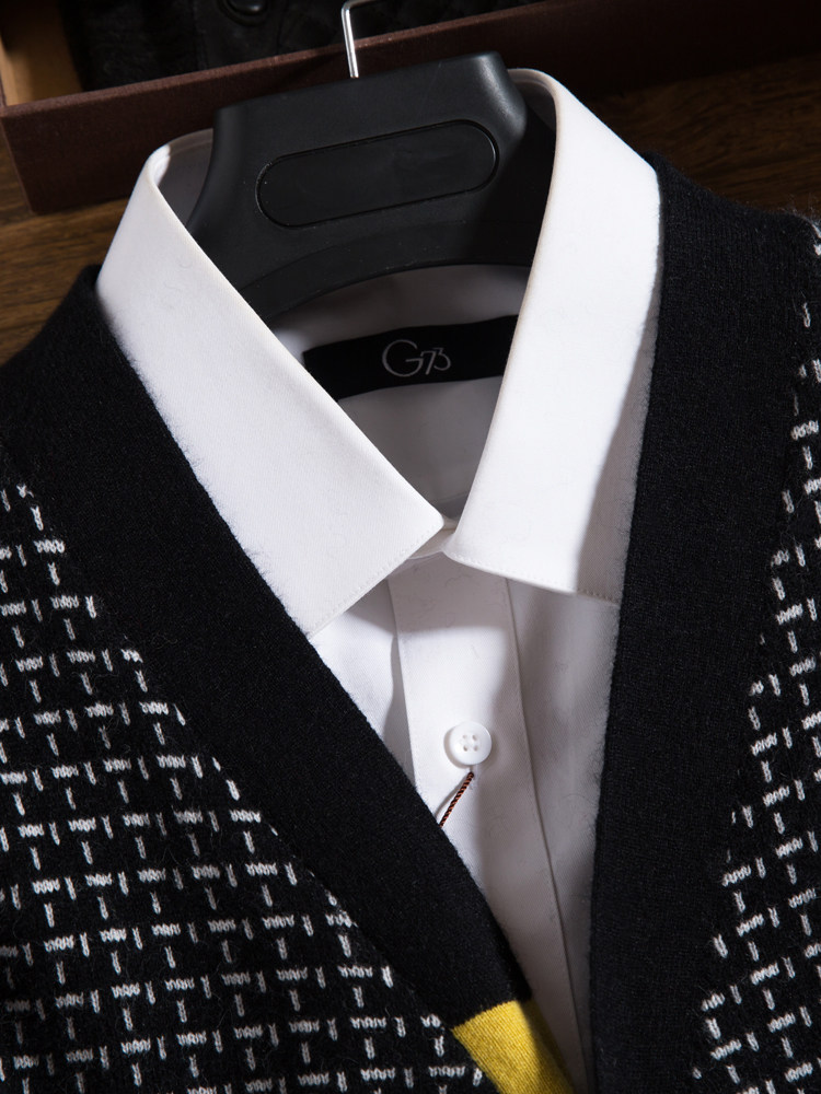 남성용 대비색 캐시미어 가디건 두꺼워지고 따뜻함 새로운 패셔너블한 청소년 순수 캐시미어 스웨터 남성용 가디건 재킷 유행