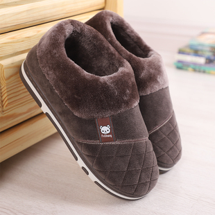 加大码棉拖鞋男全包跟冬加厚防滑46居家47加肥保暖鞋简约带跟棉鞋