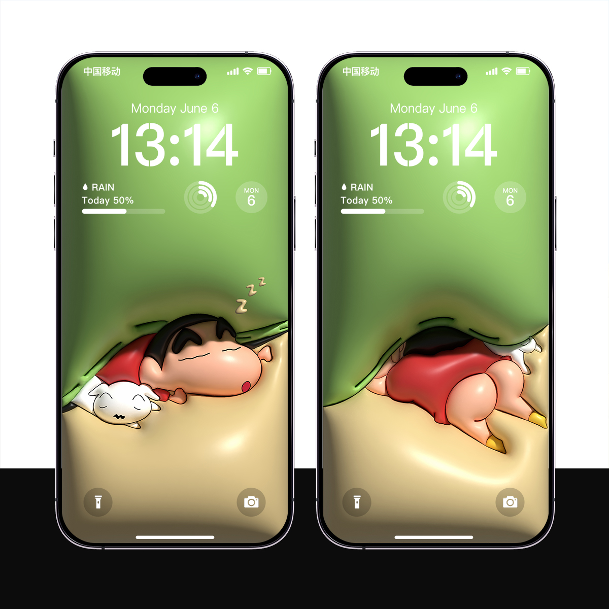 51张4K超清3d膨胀写实壁纸手机iPhone平板卡通IP蜡笔小新小狗B112