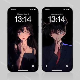 动态手机壁纸名侦探柯南新一小兰CP情侣平板电脑4k安卓高清B238