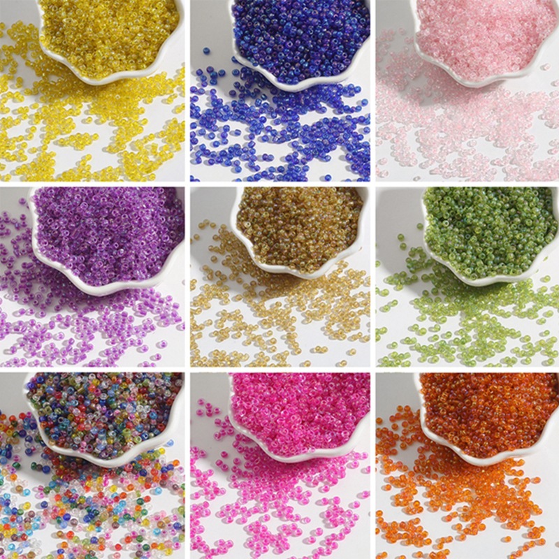 DIY串珠配件透明幻彩镀彩米珠