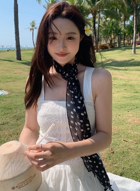 2025新款春夏波点小丝巾