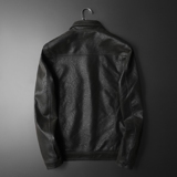 2025秋冬新款男士翻领机车皮外套修身潮男皮衣6669P185黑卡，男装皮衣，钱塘6007(原2006)