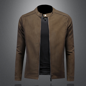 2025年春款新款男士立领机车皮外套修身潮男货号5580P165镂空图,男装皮衣,钱塘6007