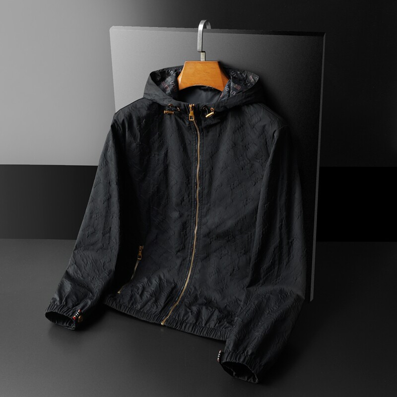 2025年春款新款男士连帽款潮男夹克外套；货号2558P175平铺图,男装夹克,钱塘6007(原2006)