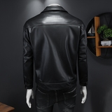 2024年秋冬新款男士翻领机车皮外套修身潮男货号6189P185假模图，男装工装外套，钱塘6007(原2006)