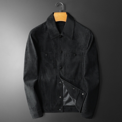 2025秋冬新款男士翻领机车皮外套修身潮男货号5588  P145平铺图