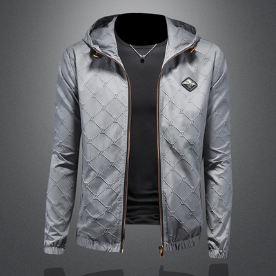 2025年秋冬新款男士连帽款潮男夹克外套；货号2433 P160 镂空图