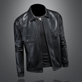 2024年秋冬新款男士翻领机车皮外套修身潮男货号6177P185镂空图，男装工装外套，钱塘6007(原2006)