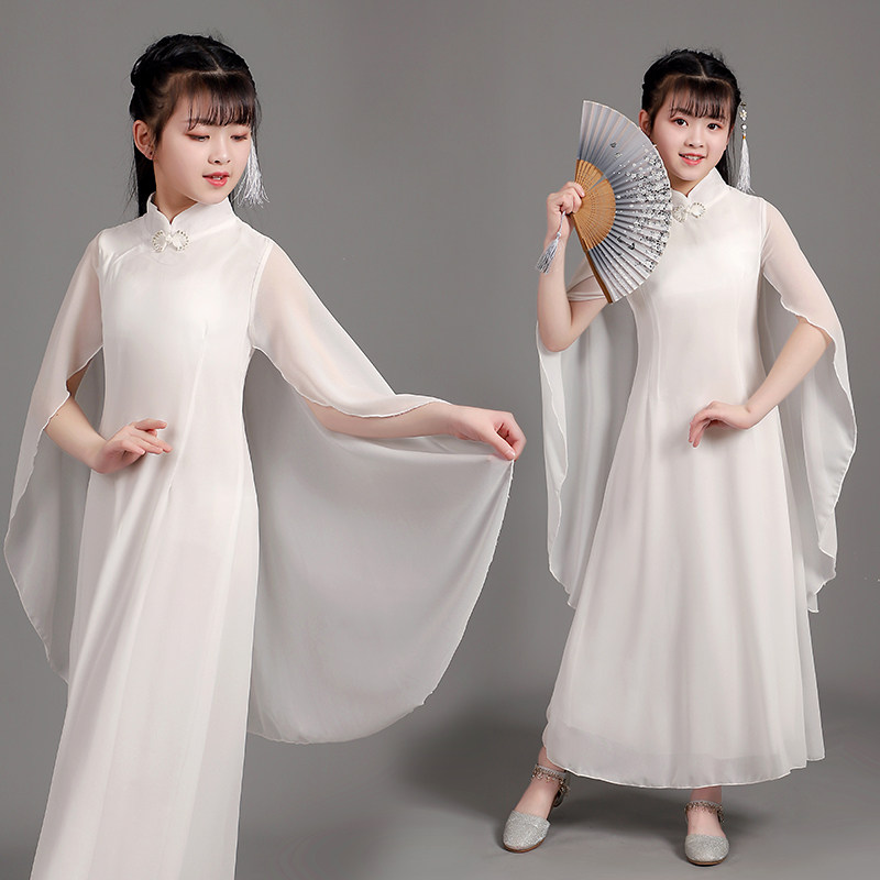 洋气妈妈亲子女童夏新款时尚气质飘逸超仙礼服长裙改良旗袍连衣裙
