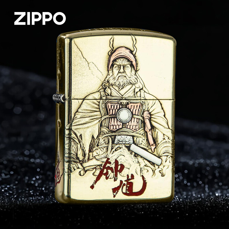 ZIPPO金蝉天师黑钟馗盔甲嵌紫铜