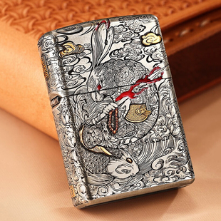 ZIPPO打火机钱兔似锦错金银工艺重甲木兰兔 芝宝正版防风男士收藏