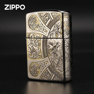 ZIPPO打火机正品DIY天启四骑士金冰双色芝宝防风煤油浮雕送礼收藏