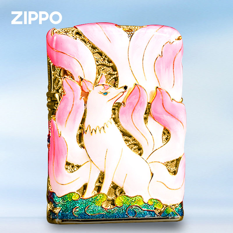 Zippo/之宝夜光九尾狐掐丝珐琅