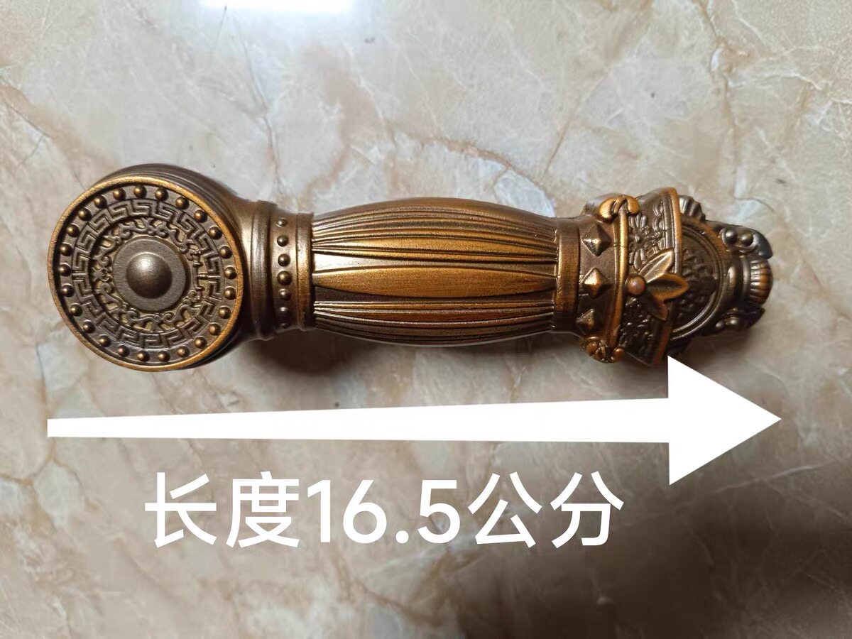 防盗门狮子头铝合金把手门锁配件执手活动上下压手柄大全红古手把图片